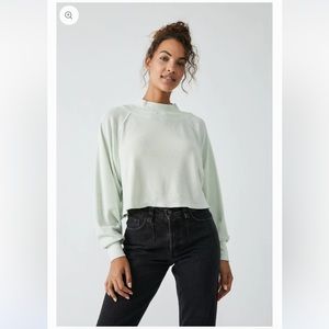 🔥 NWT Free People Fun Times Turtleneck in Iced Sage. Sz XS